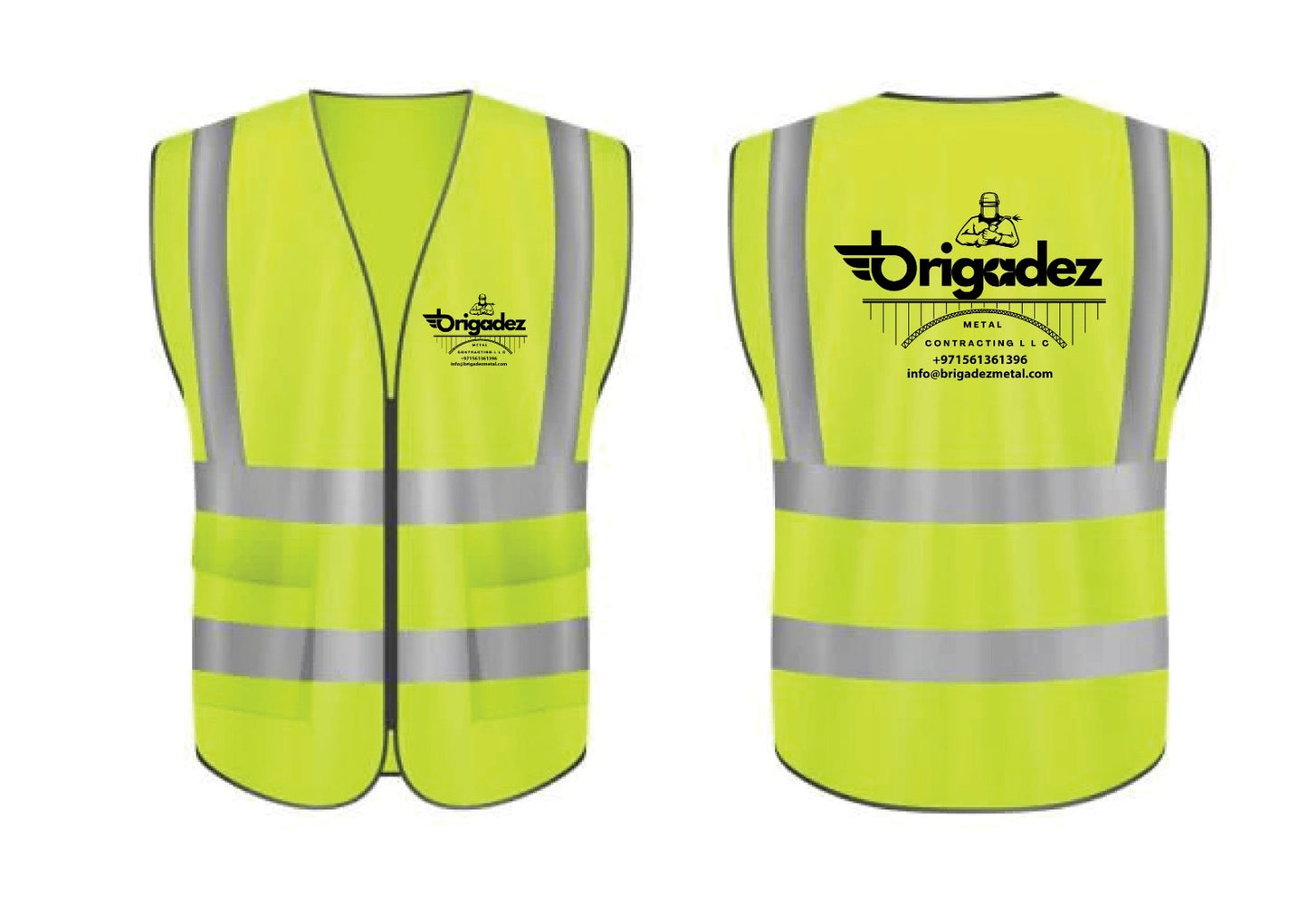 Safety Jacket With DTF / Embroidery PRINTING