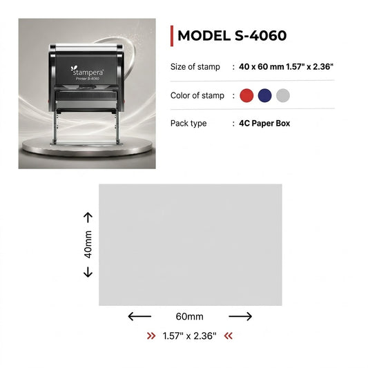 Stampera Model S-4060 | Premium Heavy-Duty Self-Inking Stamp