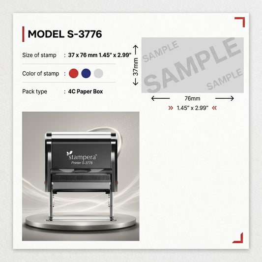 Meet the "MODEL S-3776": The Perfect Stamp for Your Business Needs