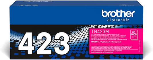 Brother TN-423M Toner Cartridge, Magenta, Single Pack, High Yield, Includes 1 x Toner Cartridge, Brother Genuine Supplies