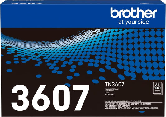Brother Genuine TN-3607 Standard Yield Black Ink Printer Toner Cartridge