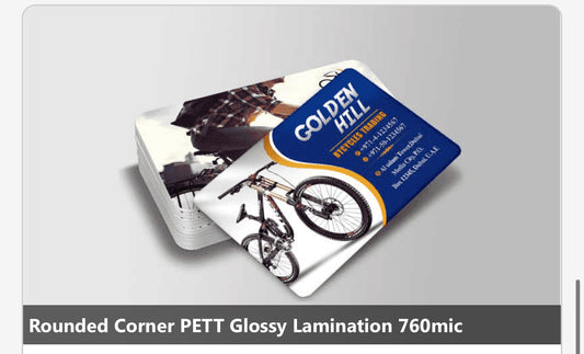 Rounded Corner PETT Glossy Lamination 760mic 1000Pc with Free Design