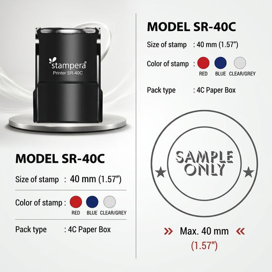 Custom Round Dater Stamp – Model SR-40C (40mm)