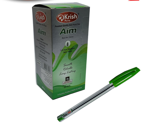 Krish Aim Green Pen 50Pcs