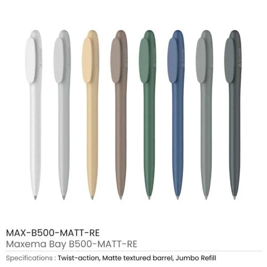 Recycled Pens Maxema Bay ( “Your Brand • Your Print • Your Style.” ) All printing available