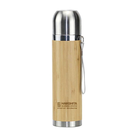Promotional Bamboo Flask ( “Your Brand • Your Print • Your Style.” ) All printing available