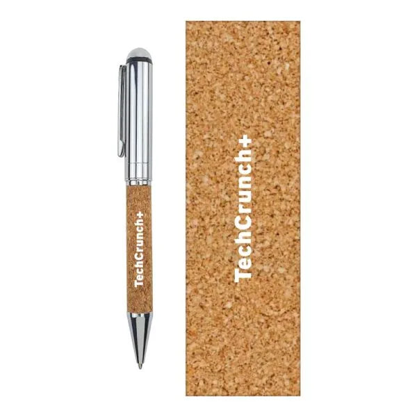 Metal Pen with Cork Barrel and Box ( “Your Brand • Your Print • Your Style.” ) All printing available