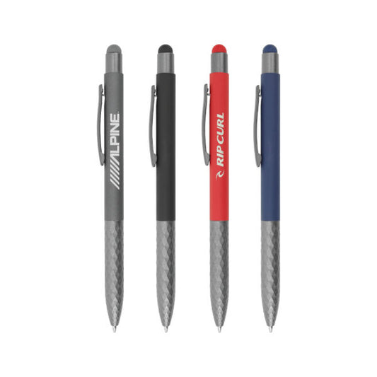 Stylus Metal Pens with Textured Grip ( “Your Brand • Your Print • Your Style.” ) All printing available
