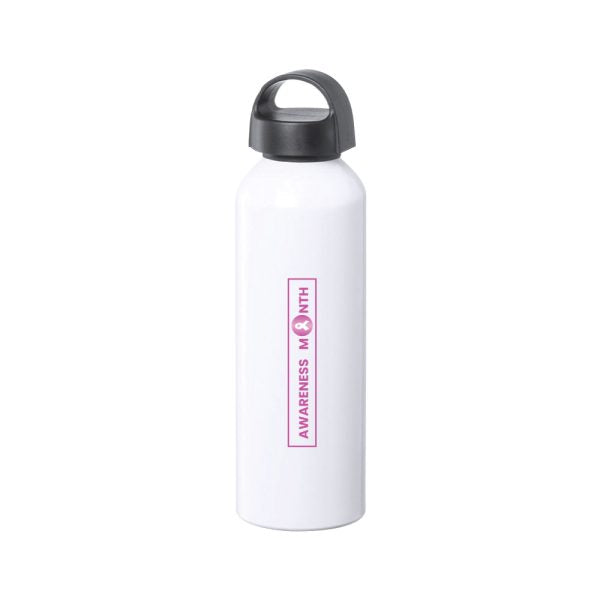 White Bottles with Breast Cancer Awareness Logo ( “Your Brand • Your Print • Your Style.” ) All printing available