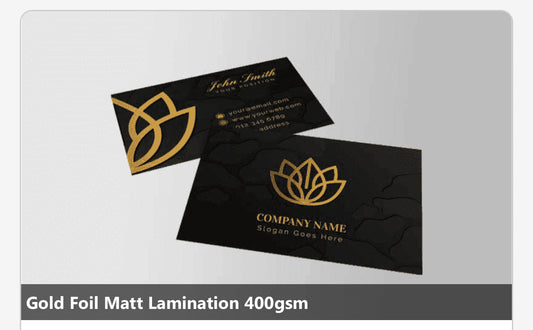 Gold Foil Matt Lamination 400gsm,1000pc with Free Design