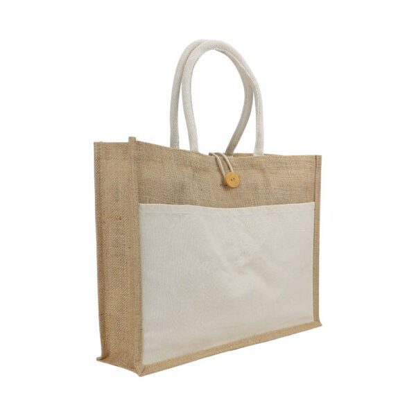 Jute Bags with Cotton Pocket and Handle ( “Your Brand • Your Print • Your Style.” ) All printing available
