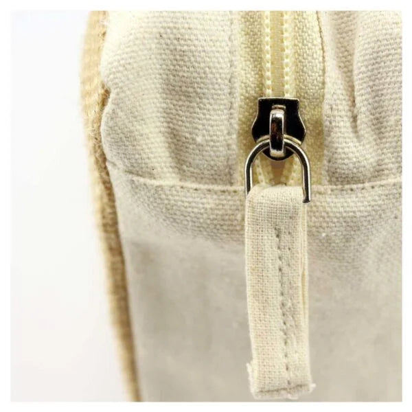 Natural Jute with Cotton Zipper Pouches ( “Your Brand • Your Print • Your Style.” ) All printing available