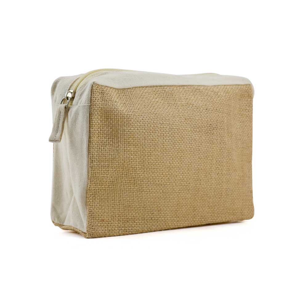 Natural Jute with Cotton Zipper Pouches ( “Your Brand • Your Print • Your Style.” ) All printing available