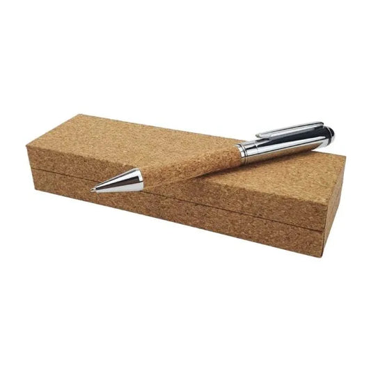 Metal Pen with Cork Barrel and Box ( “Your Brand • Your Print • Your Style.” ) All printing available