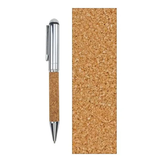 Metal Pen with Cork Barrel and Box ( “Your Brand • Your Print • Your Style.” ) All printing available