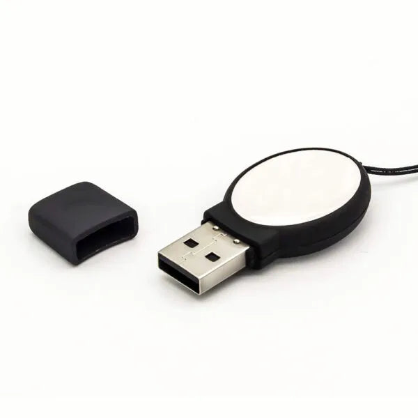 Oval Black Rubberized USB ( “Your Brand • Your Print • Your Style.” ) All printing available