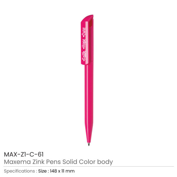Maxema Pens with Breast Cancer Awareness Logo ( “Your Brand • Your Print • Your Style.” ) All printing available