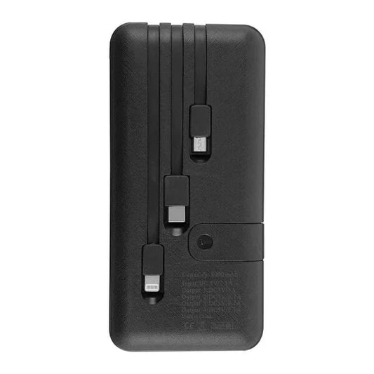 Powerbank with Inbuilt Cables in 8000 mAh ( “Your Brand • Your Print • Your Style.” ) All printing available