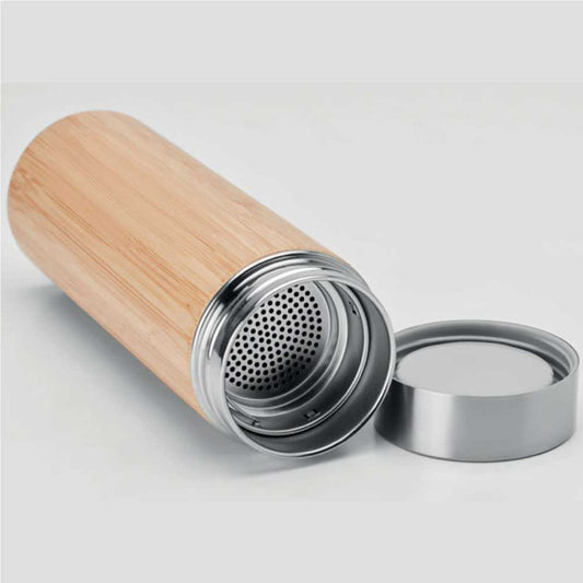 Stainless Steel Bamboo Flask ( “Your Brand • Your Print • Your Style.” ) All printing available
