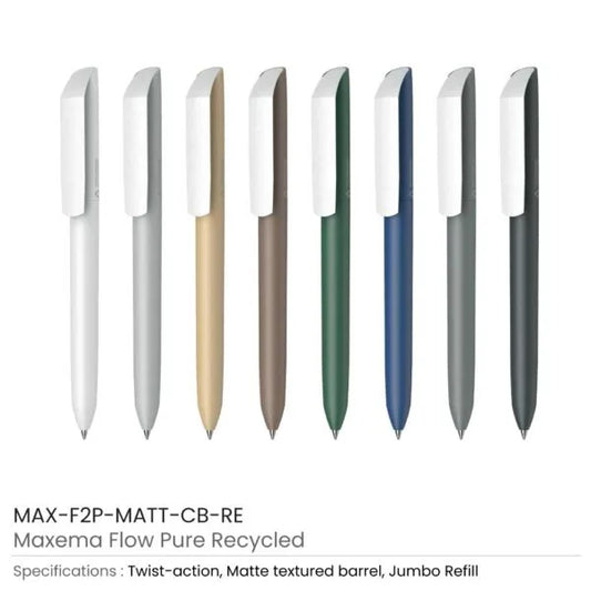 Recycled Pens Maxema Flow Pure ( “Your Brand • Your Print • Your Style.” ) All printing available