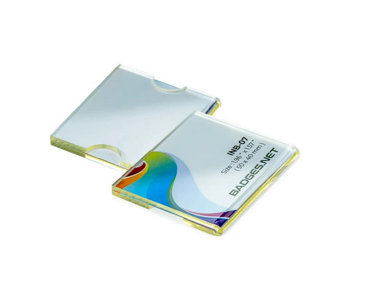 Reusable Acrylic Name Badges with Attachment ( “Your Brand • Your Print • Your Style.” ) All printing available