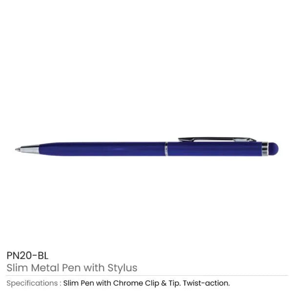 Slim Metal Pens with Stylus ( “Your Brand • Your Print • Your Style.” ) All printing available