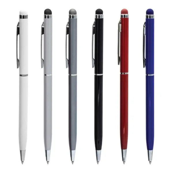 Slim Metal Pens with Stylus ( “Your Brand • Your Print • Your Style.” ) All printing available
