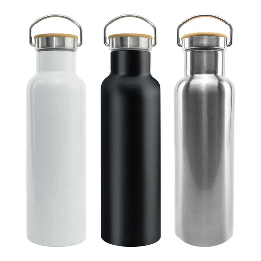 Stainless Steel Bamboo Flask ( “Your Brand • Your Print • Your Style.” ) All printing available