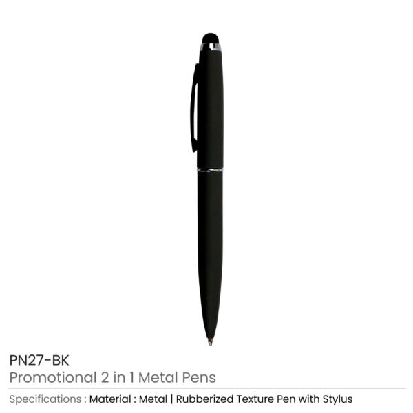 Stylus Metal Pens Rubberized & Twist-action ( “Your Brand • Your Print • Your Style.” ) All printing available