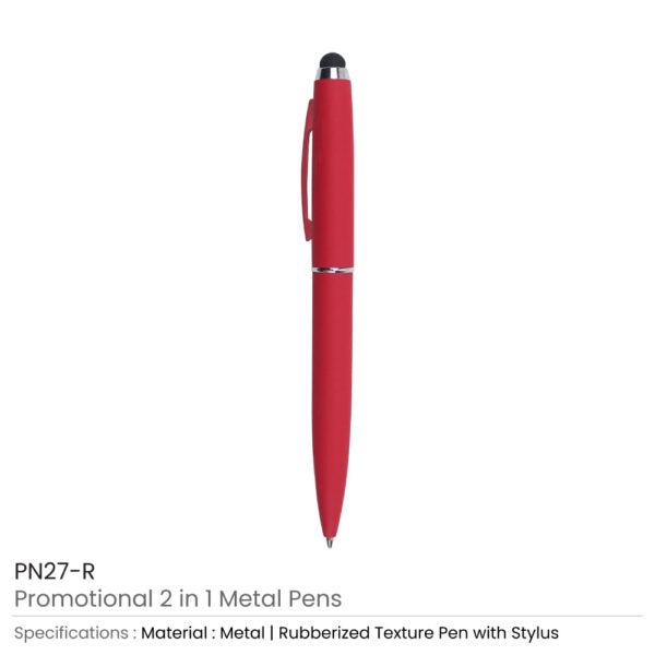 Stylus Metal Pens Rubberized & Twist-action ( “Your Brand • Your Print • Your Style.” ) All printing available