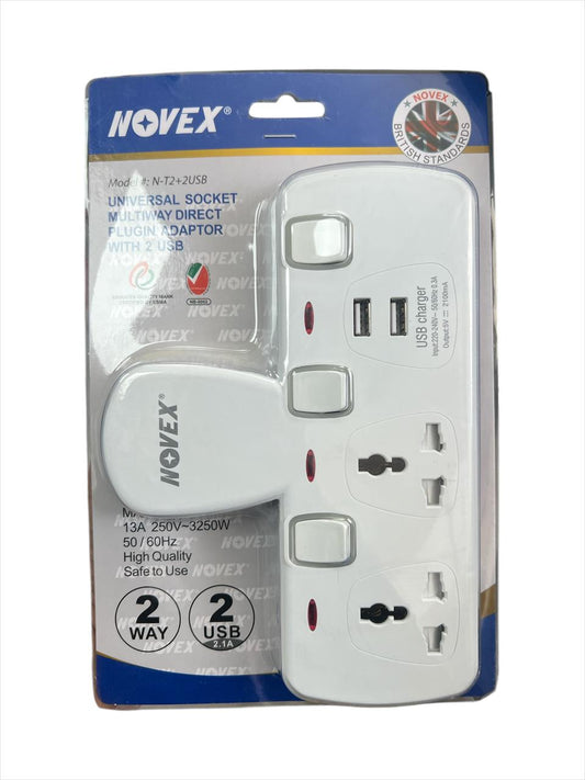 NOVEX UNIVERAL SOCKET WITH 2 USB