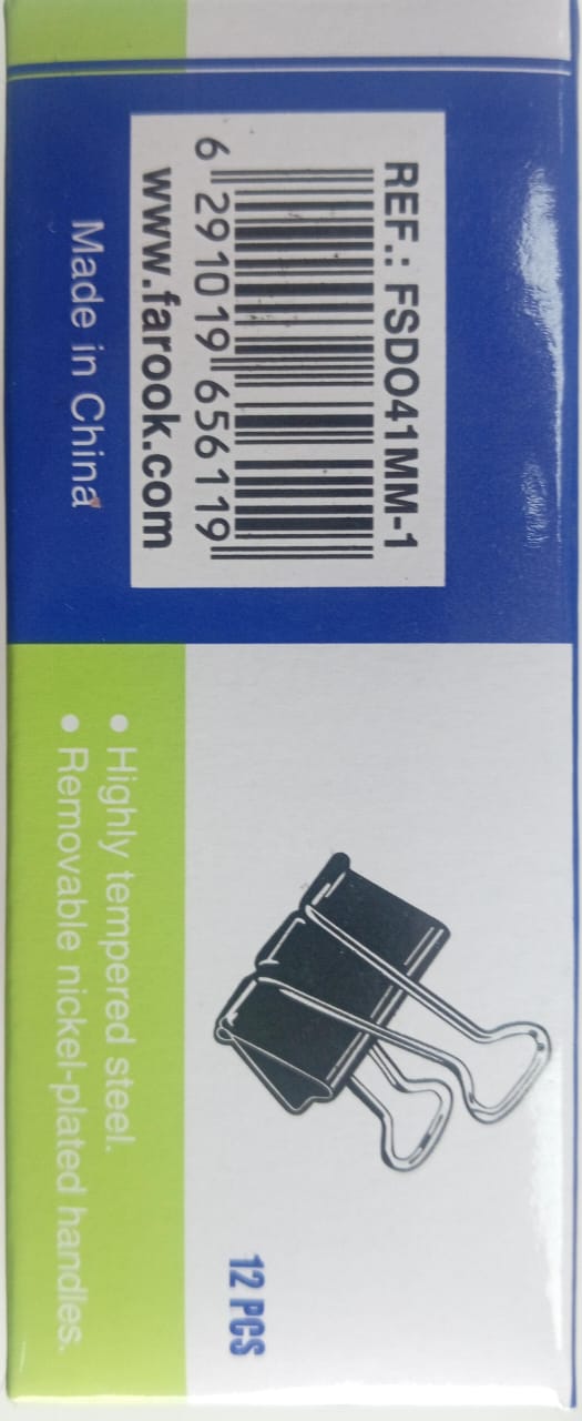 FIS DOUBLE CLIPS 15 MM -Binder clip 15 mm 12 PCS IN BOX