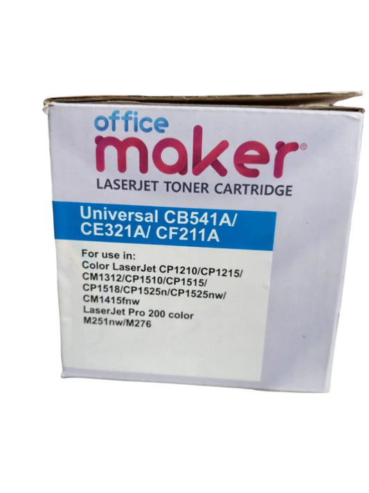 UNIVERSAL CB 541A /CE 321A/CF211A CYAN OFFICE MAKER TONER CATRIDGE