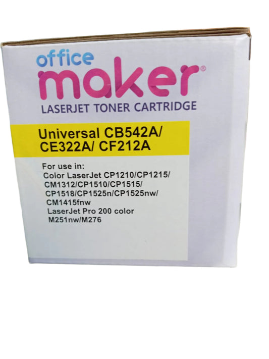 UNIVERSAL CB542A/ CE322A/ CF212A YELLOW OFFICE MAKER TONER CATRIDGE