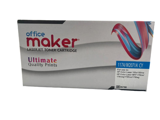 OFFICE MAKER LASER JET TONER CATRIDGE 117A/W2071A CYAN