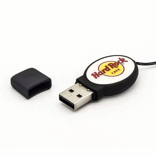 Oval Black Rubberized USB ( “Your Brand • Your Print • Your Style.” ) All printing available