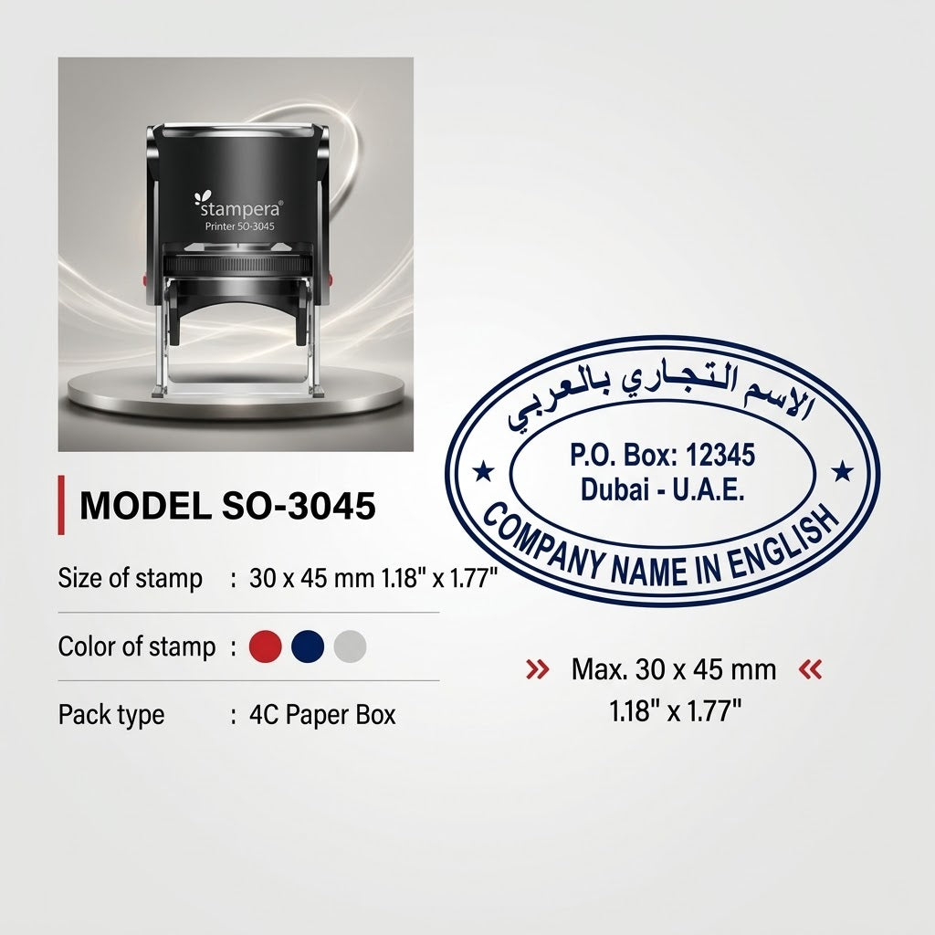 Custom Oval Self-Inking Rubber Stamp – Model SO-3045