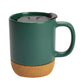 Ceramic Mugs with Lid and Cork Base 385 ml ( “Your Brand • Your Print • Your Style.” ) All printing available