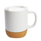 Ceramic Mugs with Lid and Cork Base 385 ml ( “Your Brand • Your Print • Your Style.” ) All printing available