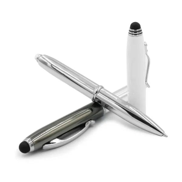 3 in 1 Metal Pens with Stylus and Light ( “Your Brand • Your Print • Your Style.” ) All printing available