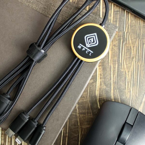 3-in-1 Multi-Charging Cable 100 cm with Light-up Logo ( “Your Brand • Your Print • Your Style.” ) All printing available