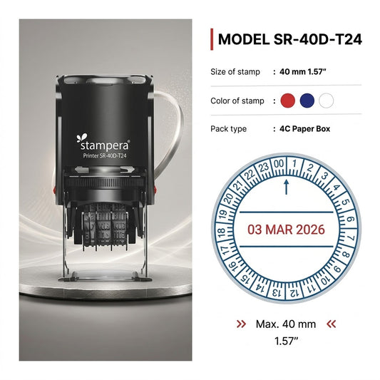 stampera Printer SR-40D-T24 | Customizable 24-Hour Date Stamp