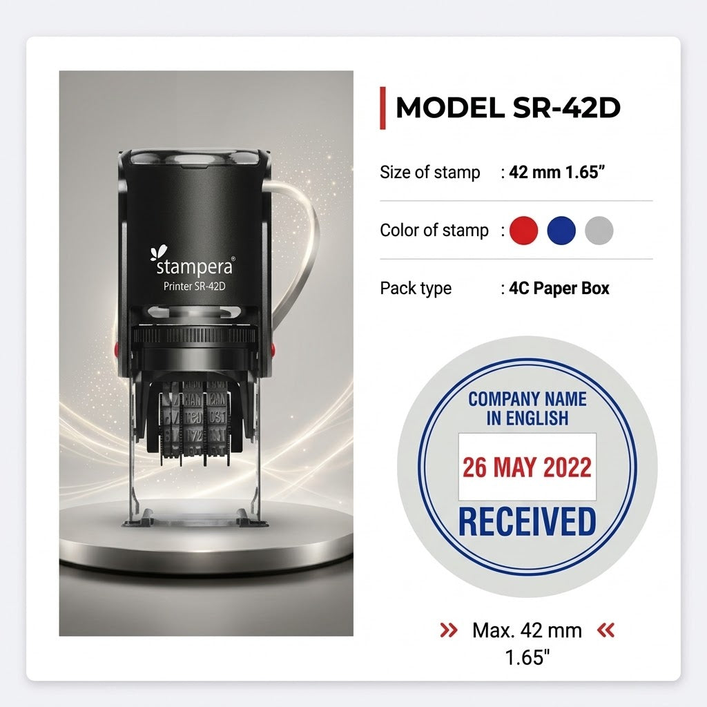 Extra-Large 42 mm Custom Round Dater Stamps | Crisp Impressions