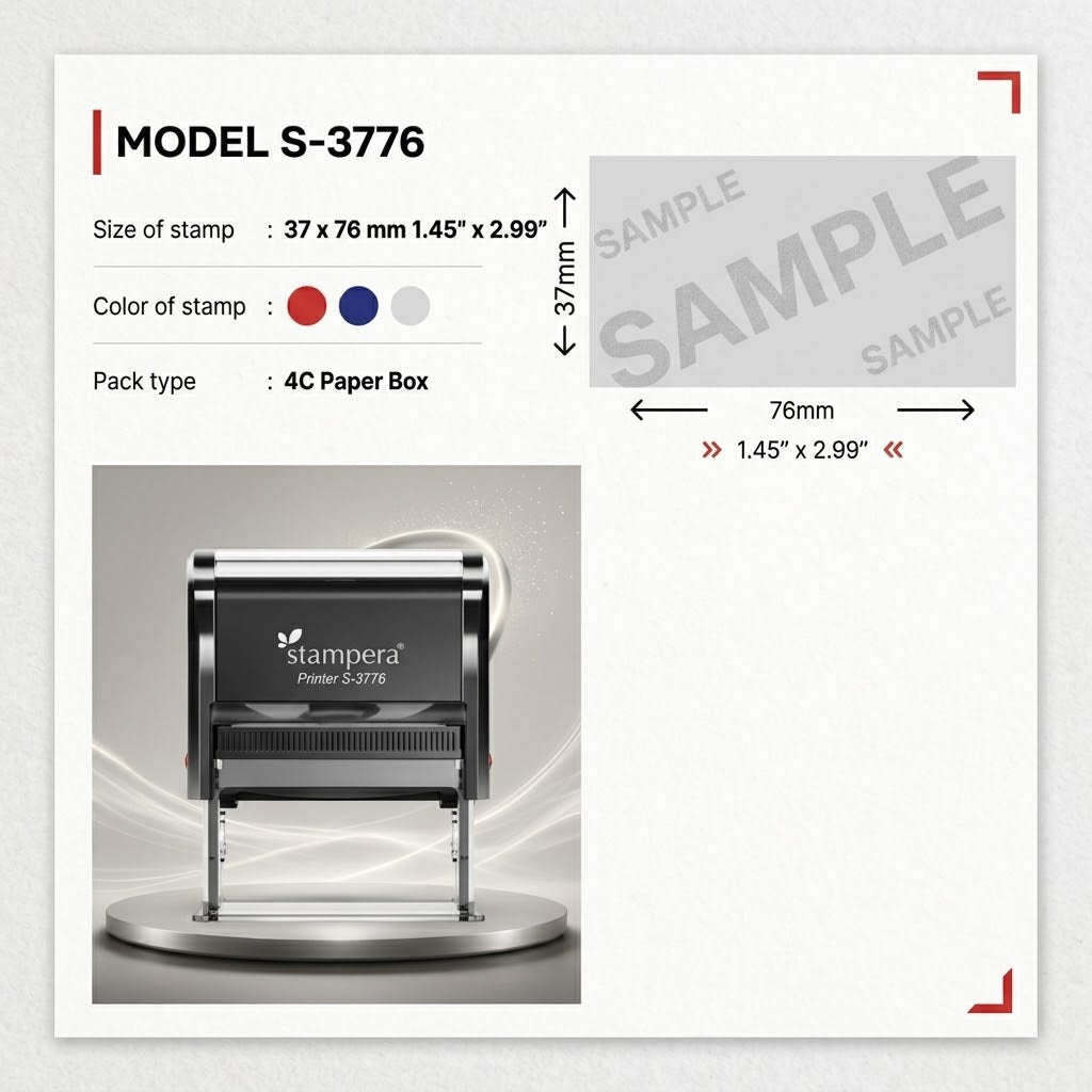 Meet the "MODEL S-3776": The Perfect Stamp for Your Business Needs
