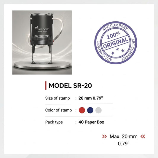 Stampera Model SR-20 Self-Inking Rubber Stamp (20mm / 0.79")