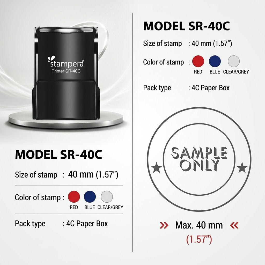 Custom Round Dater Stamp – Model SR-40C (40mm)