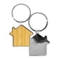 Bamboo and Metal Keychain House Shaped 32mm ( “Your Brand • Your Print • Your Style.” ) All printing available