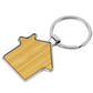 Bamboo and Metal Keychain House Shaped 32mm ( “Your Brand • Your Print • Your Style.” ) All printing available