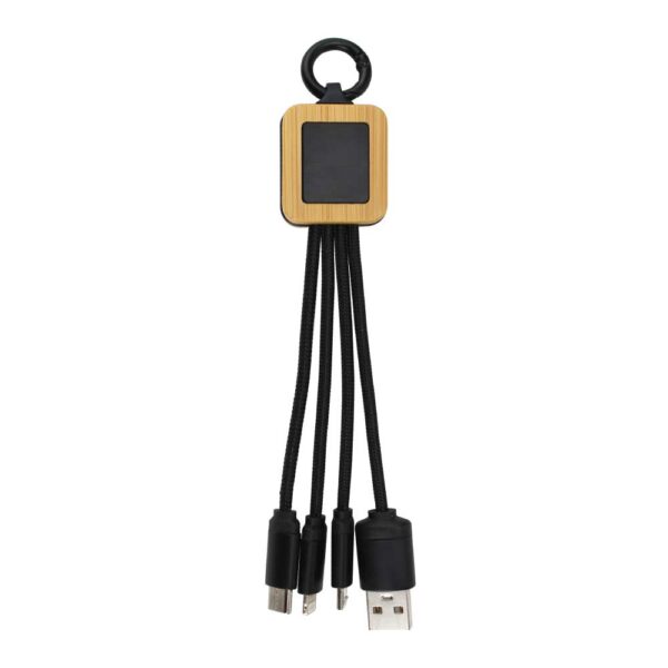 Bamboo Light Up Logo Multi-Charging Cables Type C ( “Your Brand • Your Print • Your Style.” ) All printing available