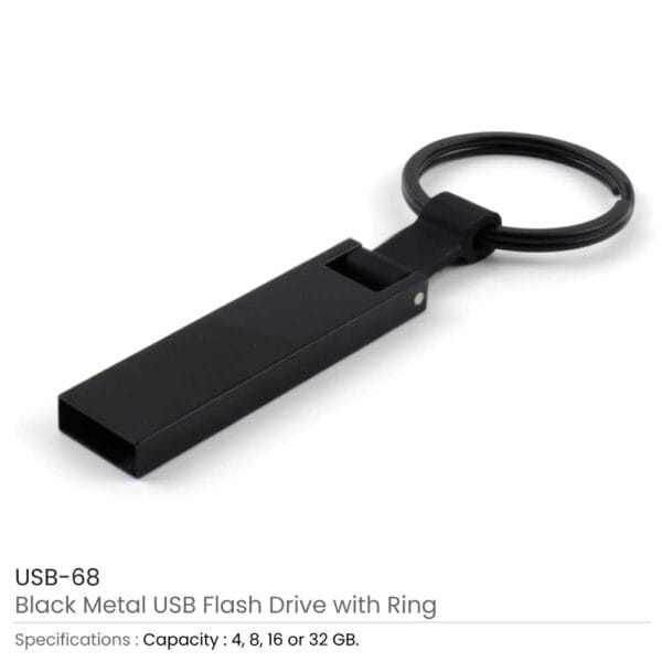 Black Metal USB with Key Holder ( “Your Brand • Your Print • Your Style.” ) All printing available